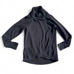 Athleta Cozy Karma Asymmetrical cowl neck black long sleeve zip neck Sweatshirt